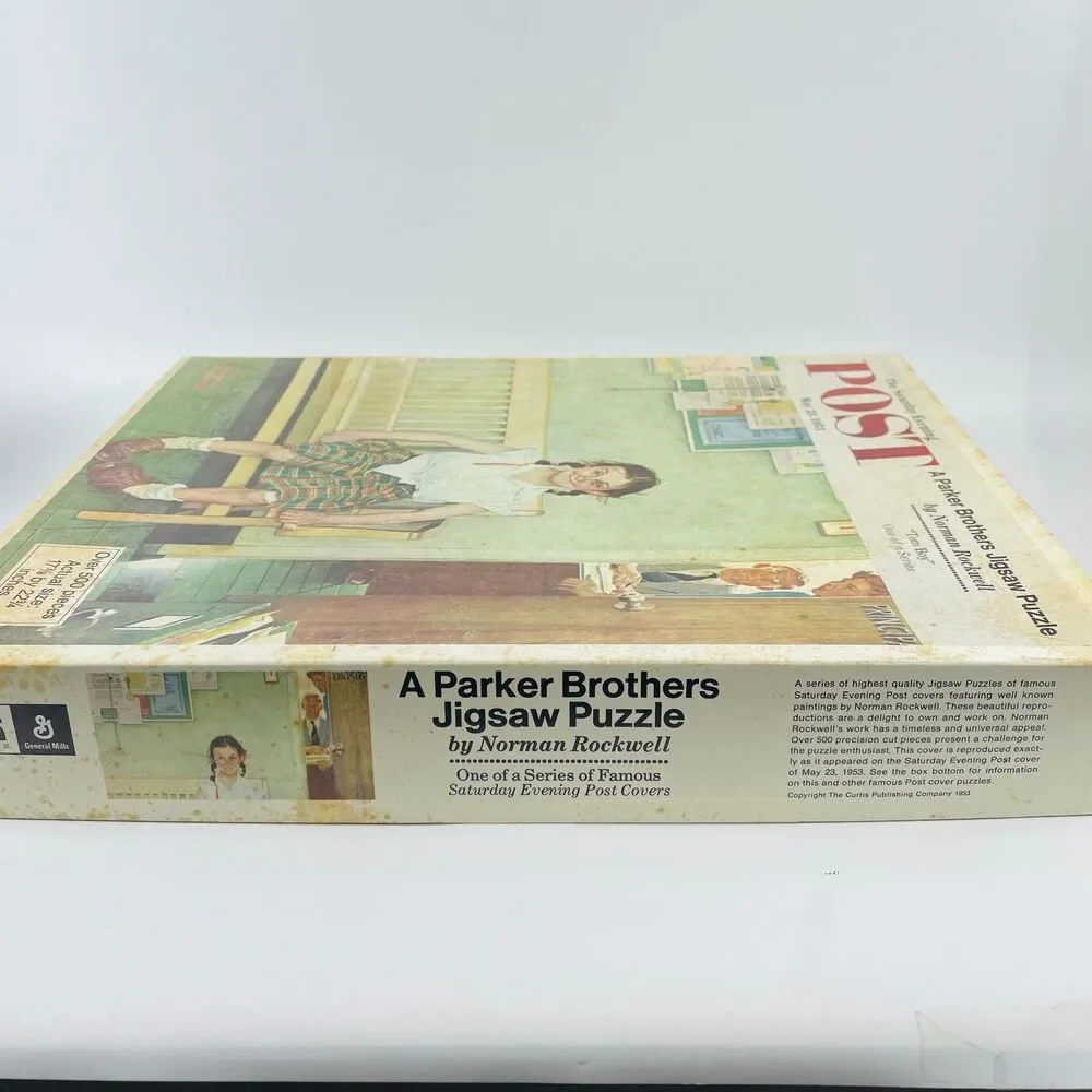 Vtg NORMAN ROCKWELL Tom Boy Jigsaw Puzzle PARKER BROTHERS Complete Art 1970s